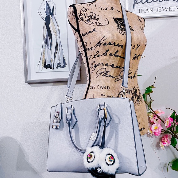 Charming Charlie Handbags - ice blue gray structured compartment purse